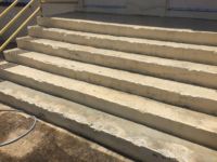A set of steps that are very dirty.